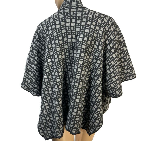 Optimum New Zealand Royal Merino Wool Poncho Women’s Geometric Print Size S / M - Picture 4 of 12